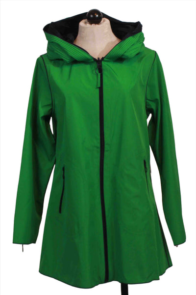 Green/Navy Reversible Pleated Hood/Collar Zip Front Parisian Jacket by UBU
