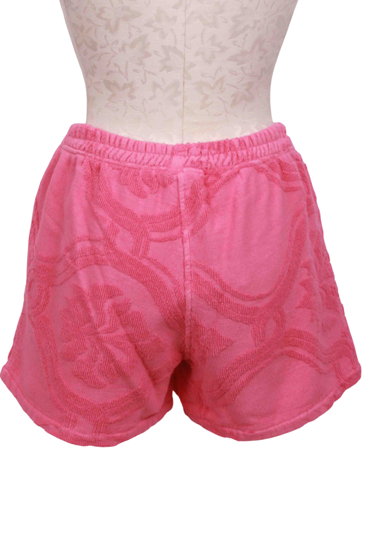 back view of Pink Terry Lambratoritis Terry Cloth Shorts by Devotion Twins