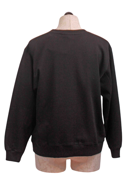 back view of Black Oversized Strawberry Applique Sweatshirt by Compania Fantastica