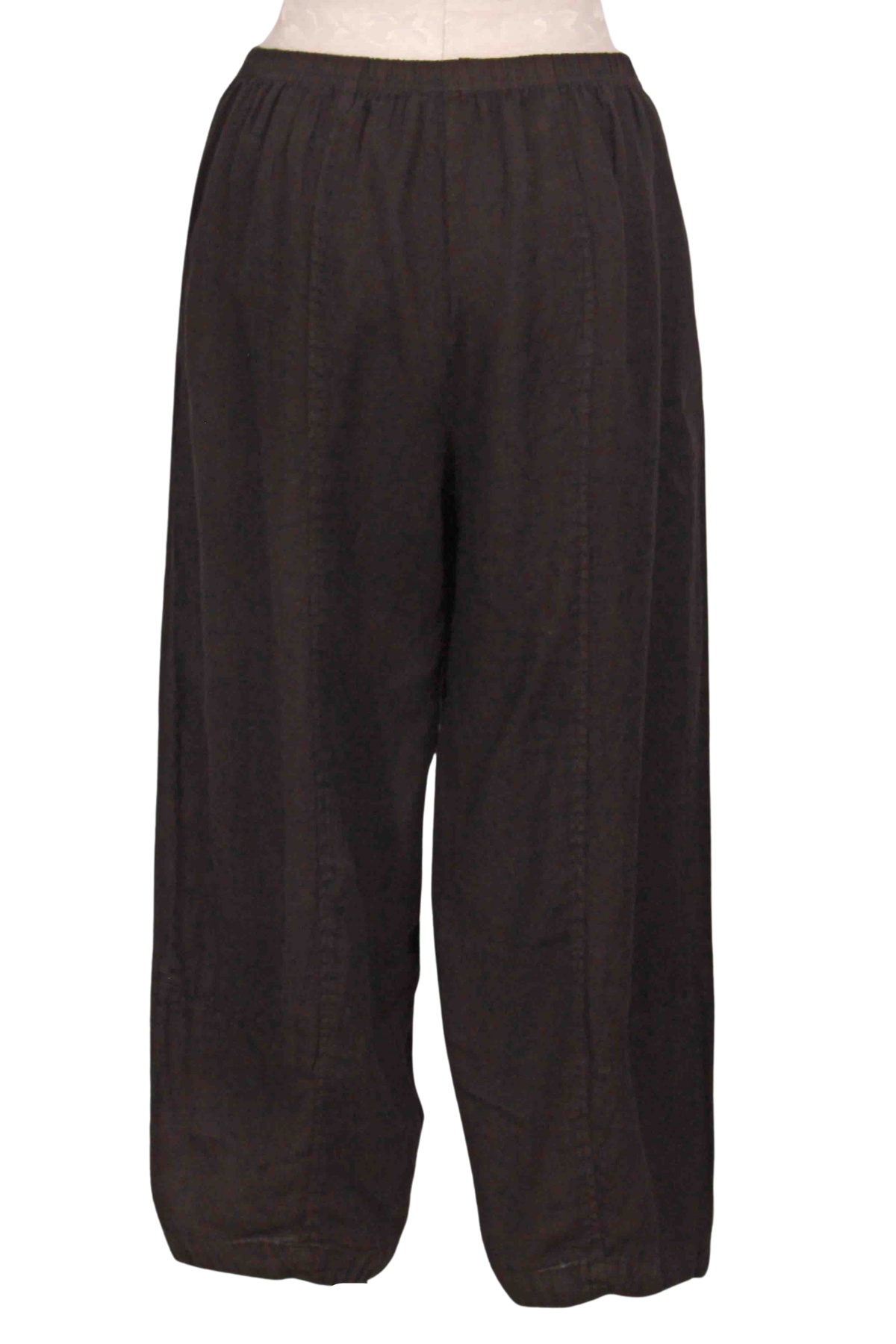 back view of Black Hanky Linen Lantern Pant by Cut Loose