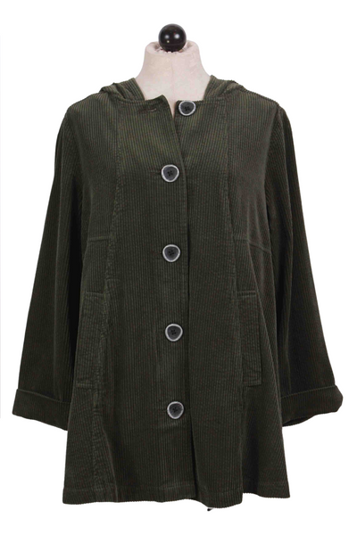 Forest Green Corduroy Tunic Hoodie by Habitat