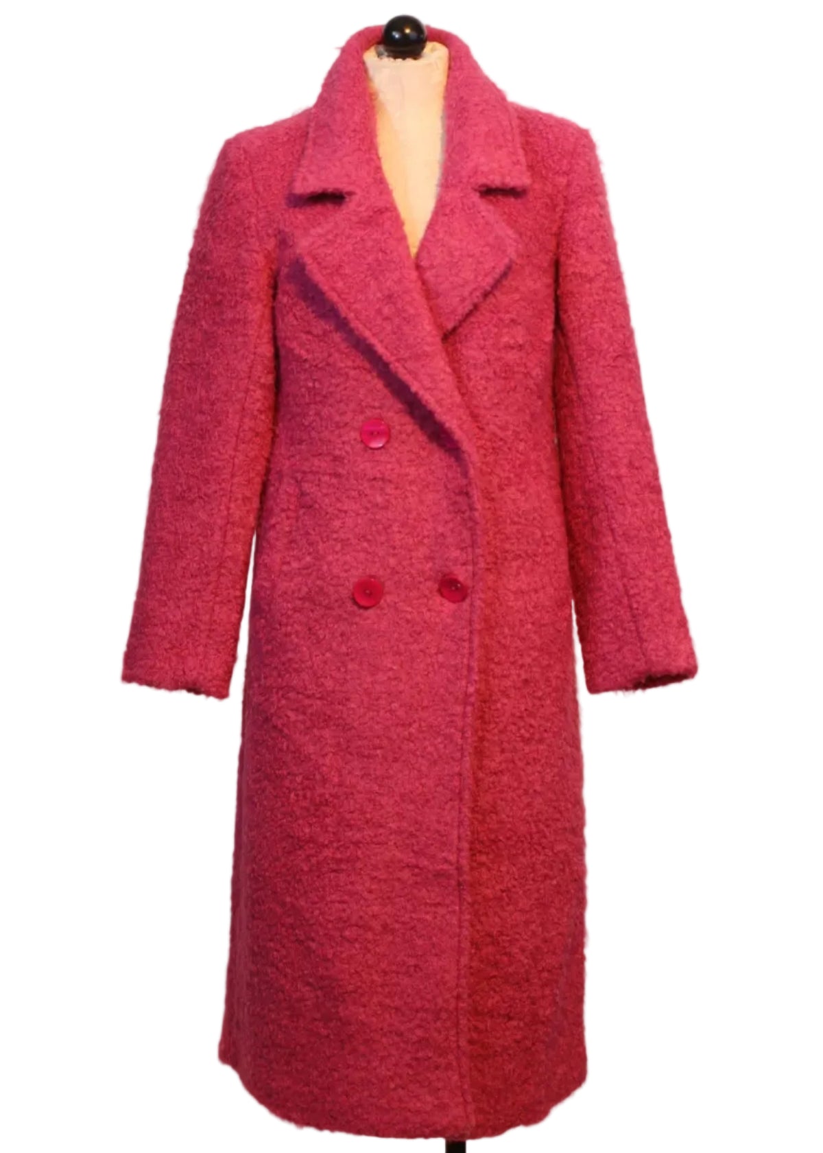 Raspberry Textured Wool Coat-Alison Sheri – Inspire Me