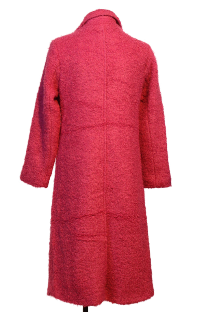 back view of Raspberry Textured Wool Coat by Alison Sheri
