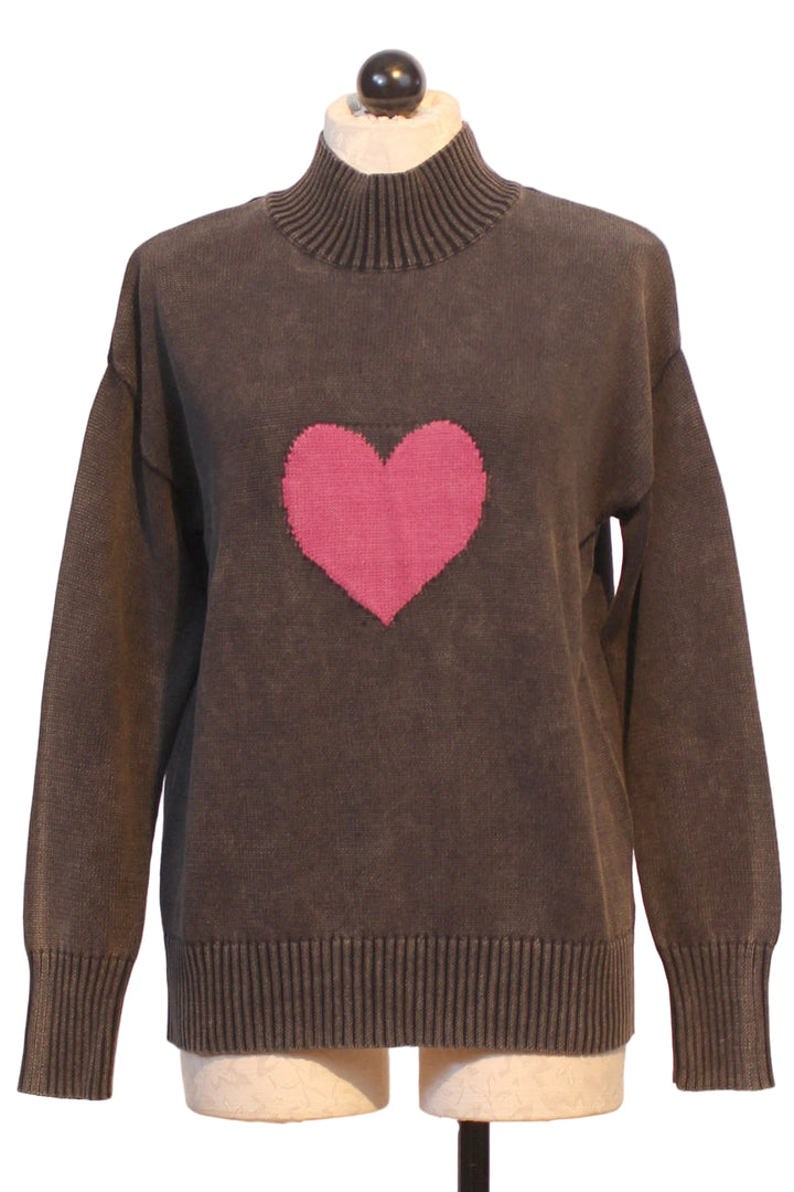 Mock Neck Heart Sweater-Alison Sheri