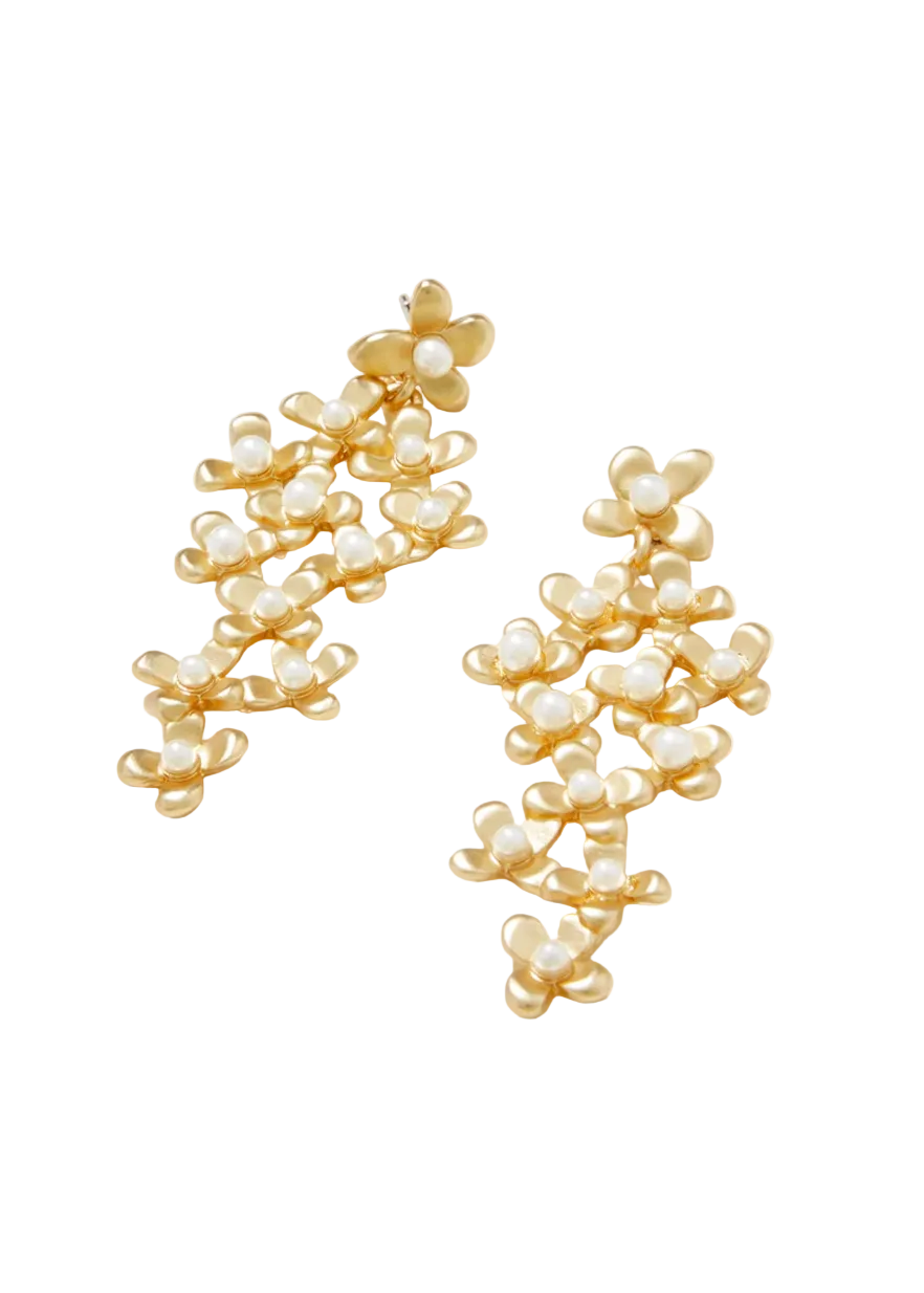 Dripping in Flowers Earrings Pearls by Spartina