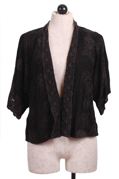 Black Embroidered Tiger Lilly Kimono by Johnny Was