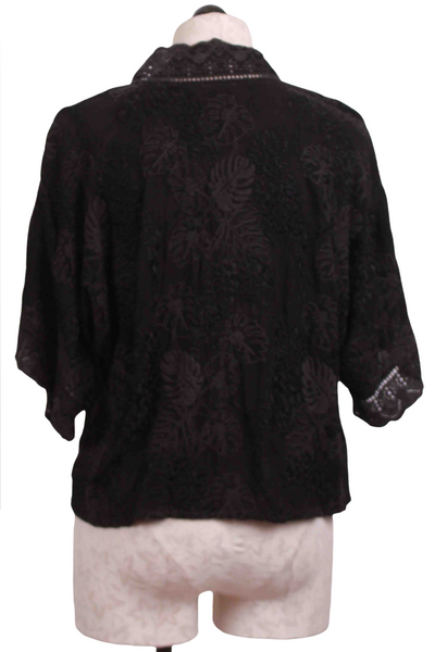back view of Black Embroidered Tiger Lilly Kimono by Johnny Was
