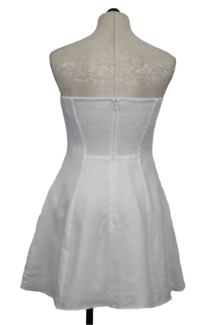 back view of Bright White The Favorite Mini Linen Dress by Favorite Daughter 