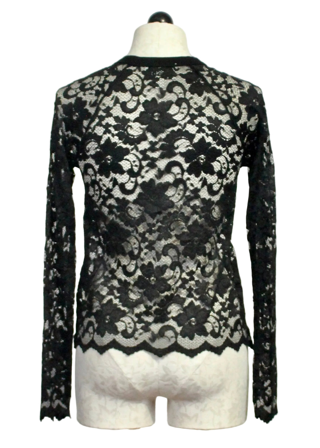 Back view of Black Marlena Lace Top by Fifteen Twenty