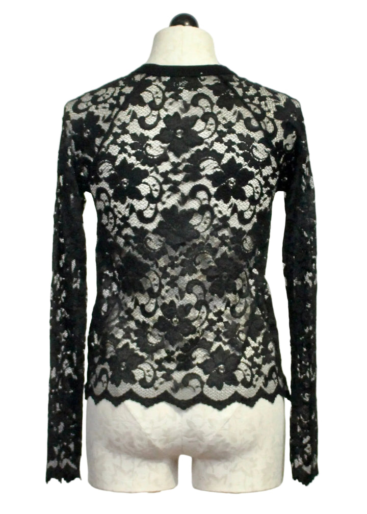 Back view of Black Marlena Lace Top by Fifteen Twenty