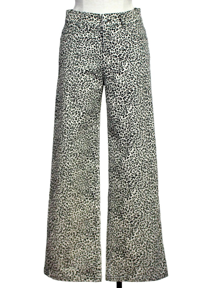 Livvy High-Rise Corduroy Pants in a tiny Leopard print by Fifteen Twenty