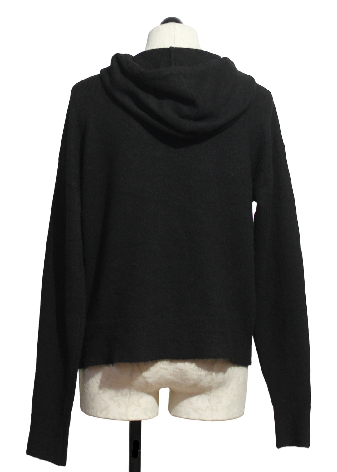 back view of black Krystal Embellished Hoodie by Fifteen Twenty