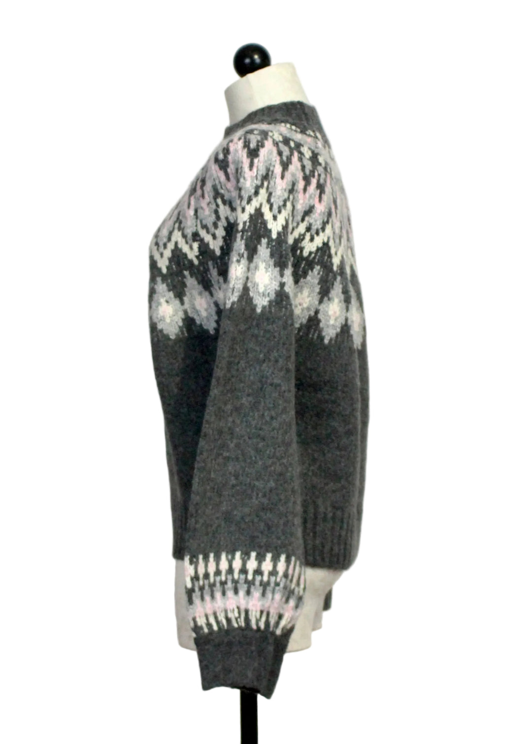 Side view of Zarah Jacquard Sweater by Fifteen Twenty