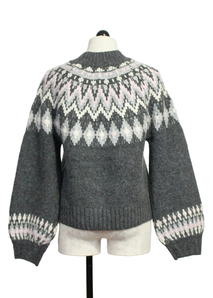 Back view of Zarah Jacquard Sweater by Fifteen Twenty
