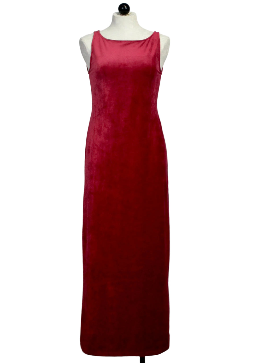 The Sleeveless Velvet Maxi Dress by Aldo Martins in Garnet
