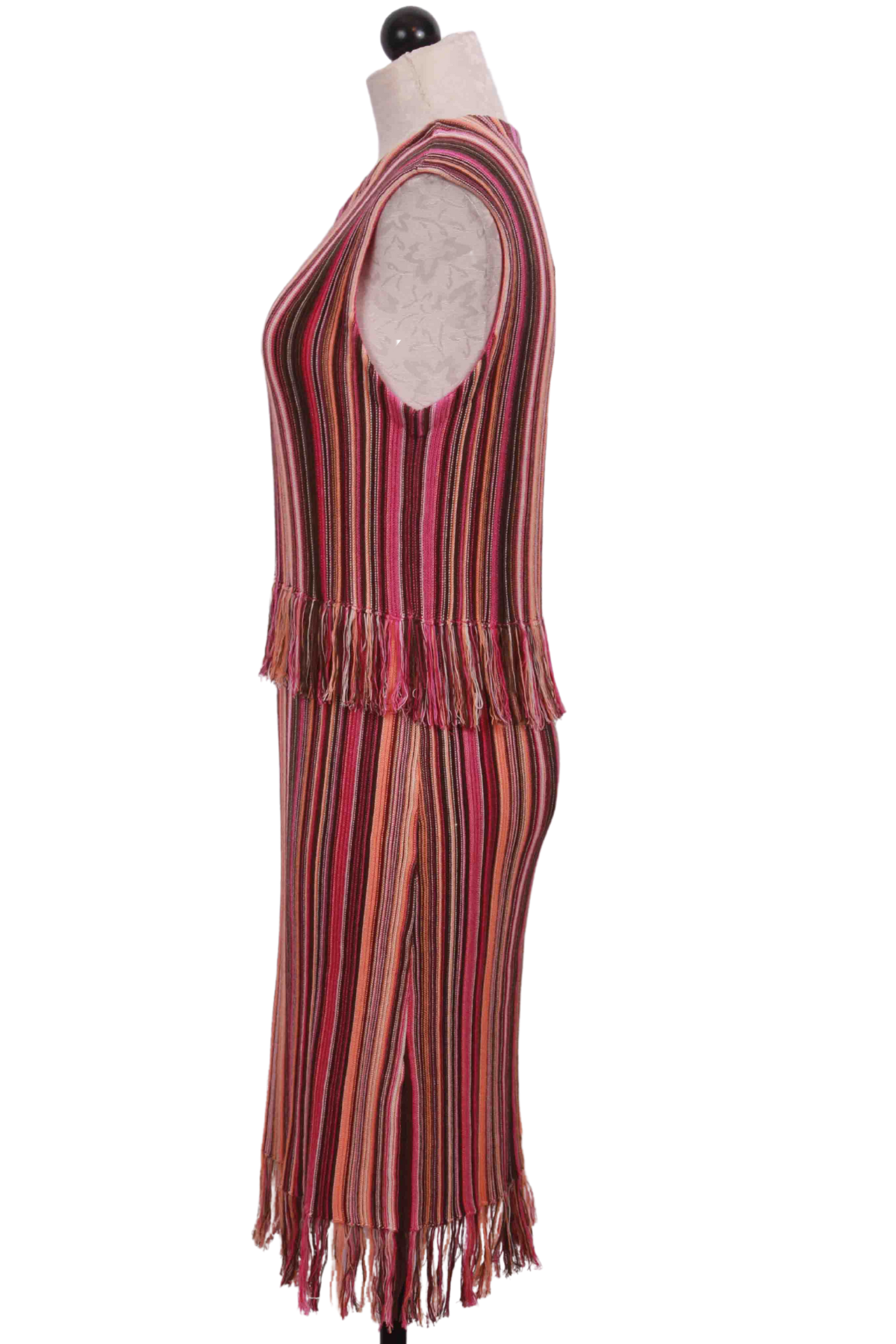 side view of Meadow stripe Kenyon Dress by Marie Oliver
