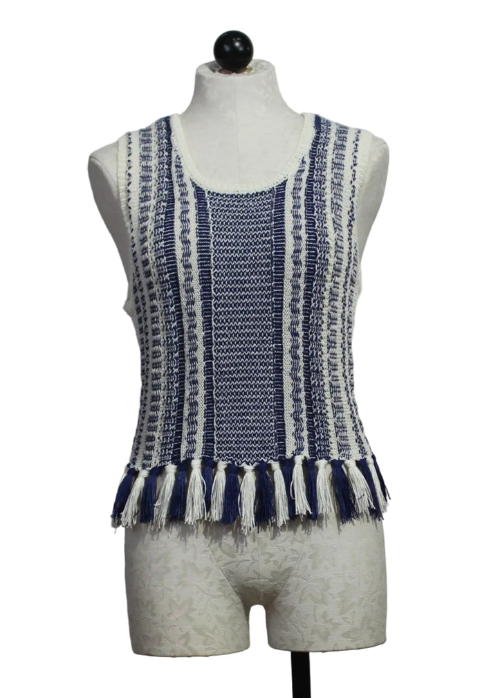 Navy and White Collins Tank by Marie Oliver 