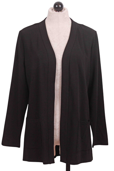 Black Long Shirred Back Jacket by Habitat