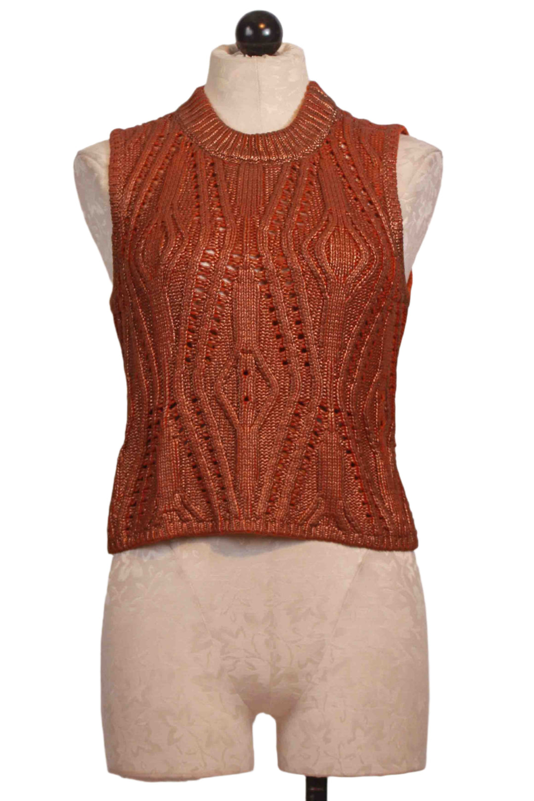 Copper colored Sleeveless Knit McGuire Top by Marie Oliver