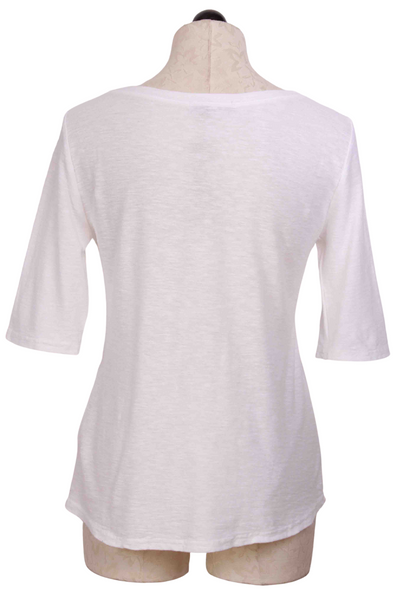 back view of White Elbow Tee by Cut Loose