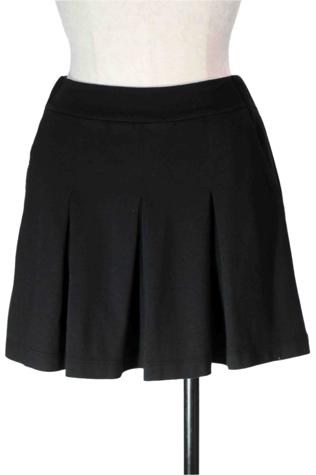 Black Ponte Pleated Mini Skirt by Stateside 