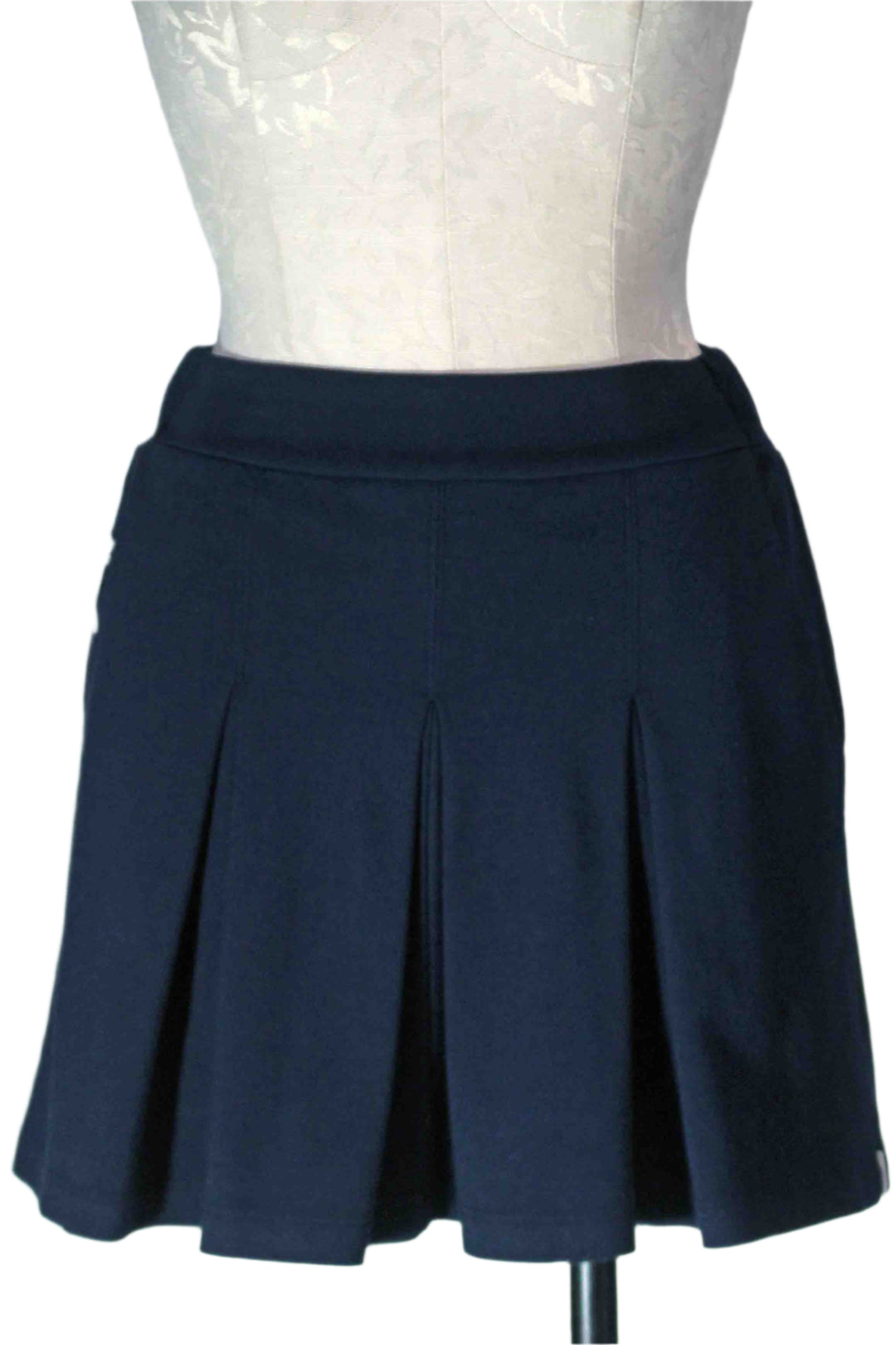 New Navy Ponte Pleated Mini Skirt by Stateside 