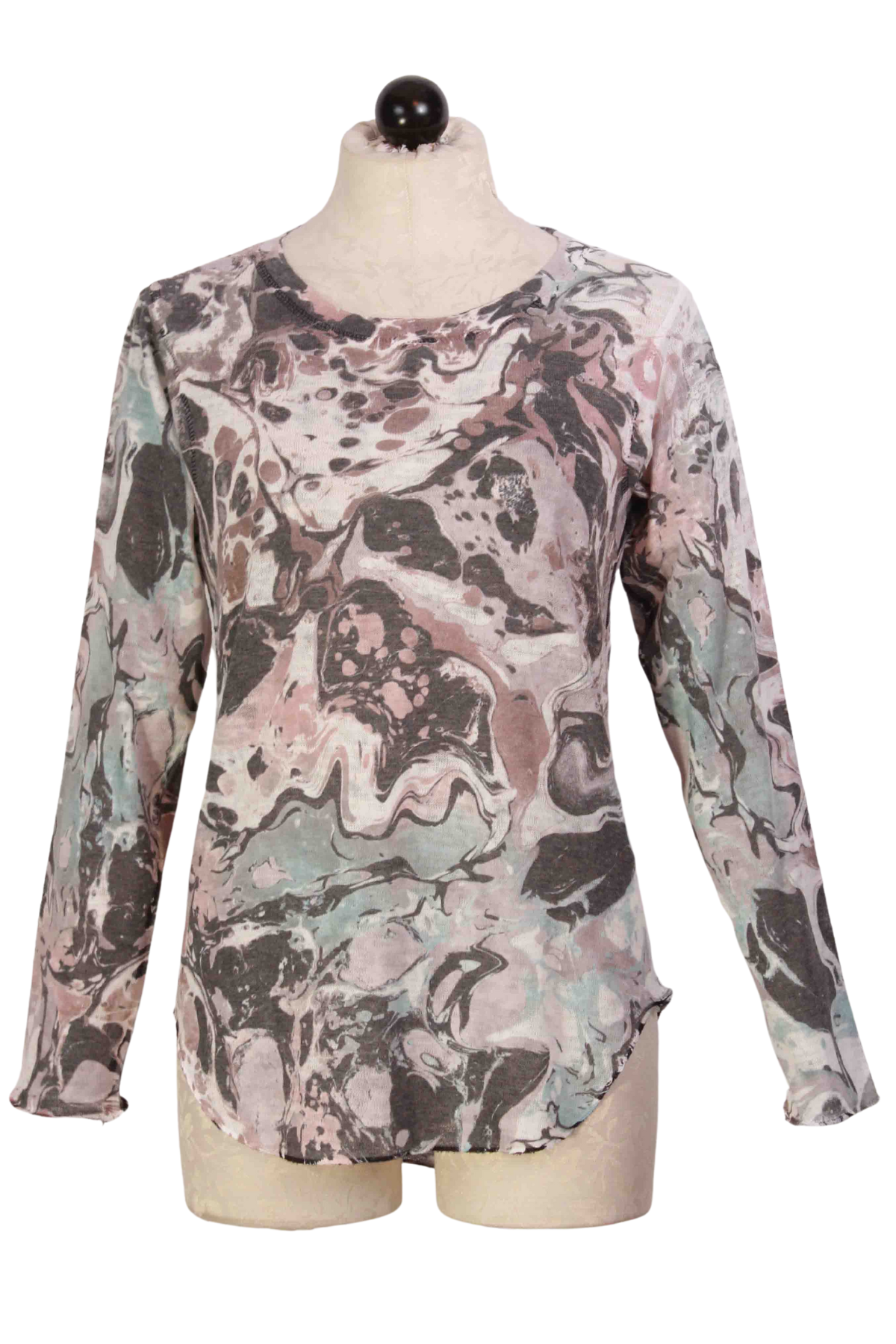 Grey Multi Marbled Long Sleeve Top by Nally and Millie
