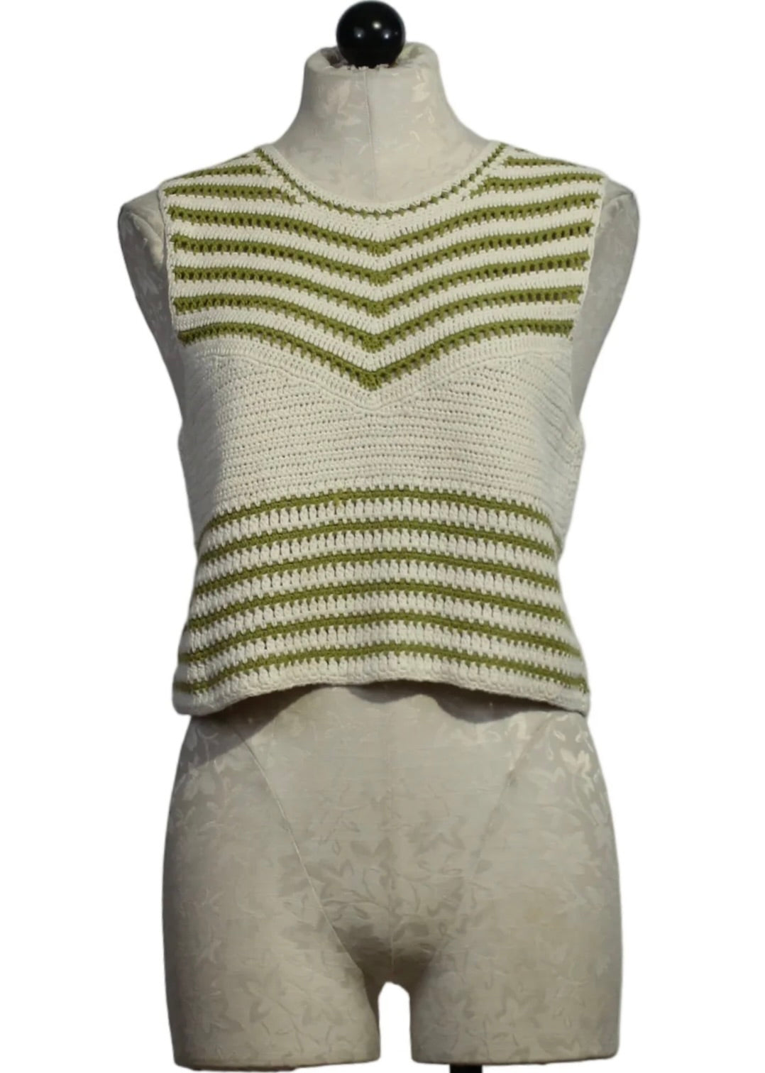 Striped Sleeveless Knit Cass Top by Marie Oliver in the Spinnaker color