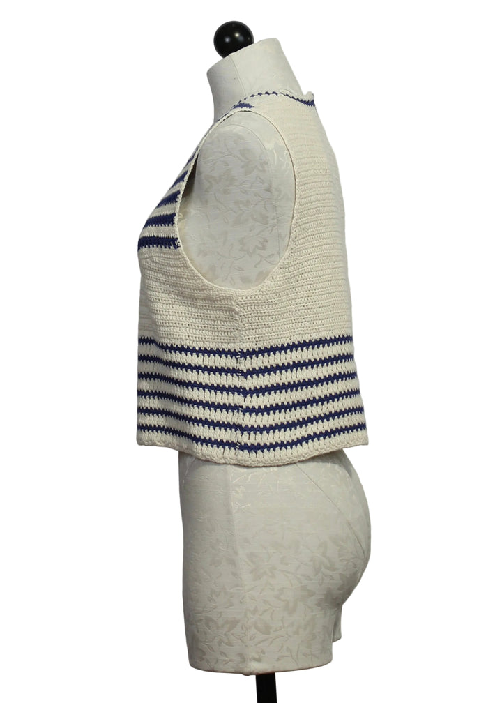 side view of Cass Top in Tides Blue by Marie Oliver