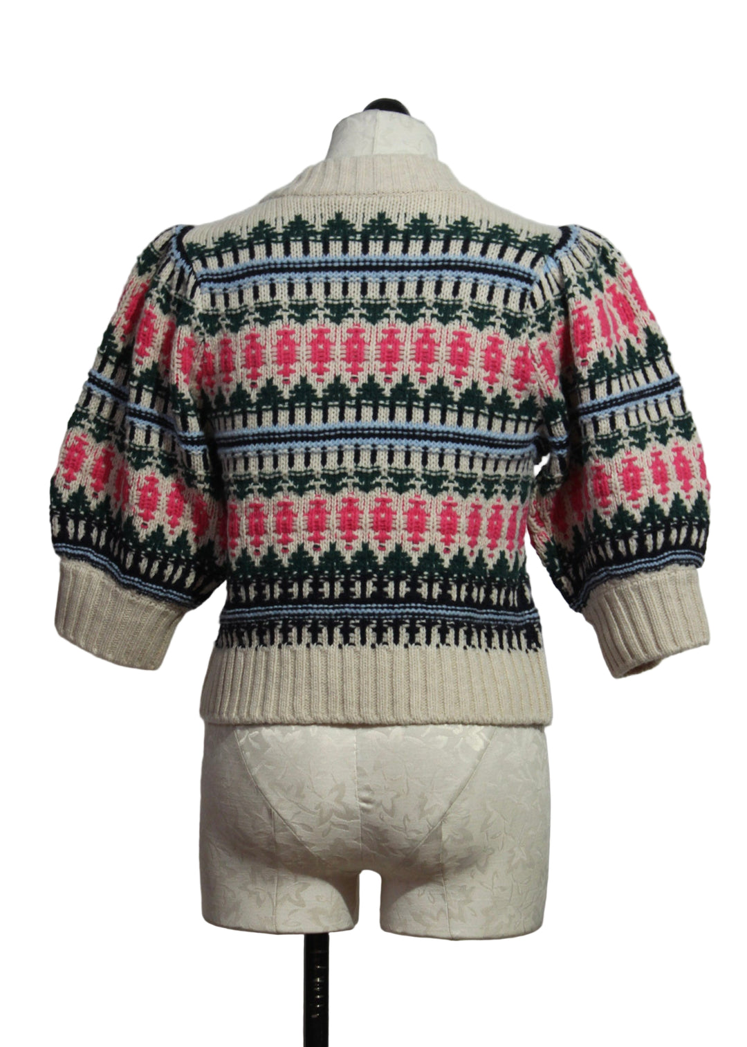 back view of the Forest knit Gail Sweater Top by Marie Oliver