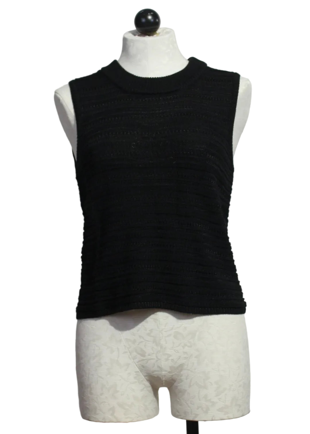 Black Sleeveless Knit Nev Top by Marie Oliver 