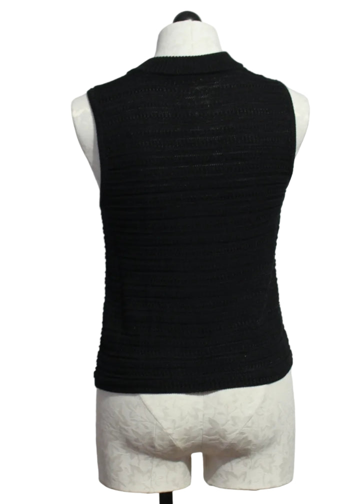 back view of Black Sleeveless Knit Nev Top by Marie Oliver 