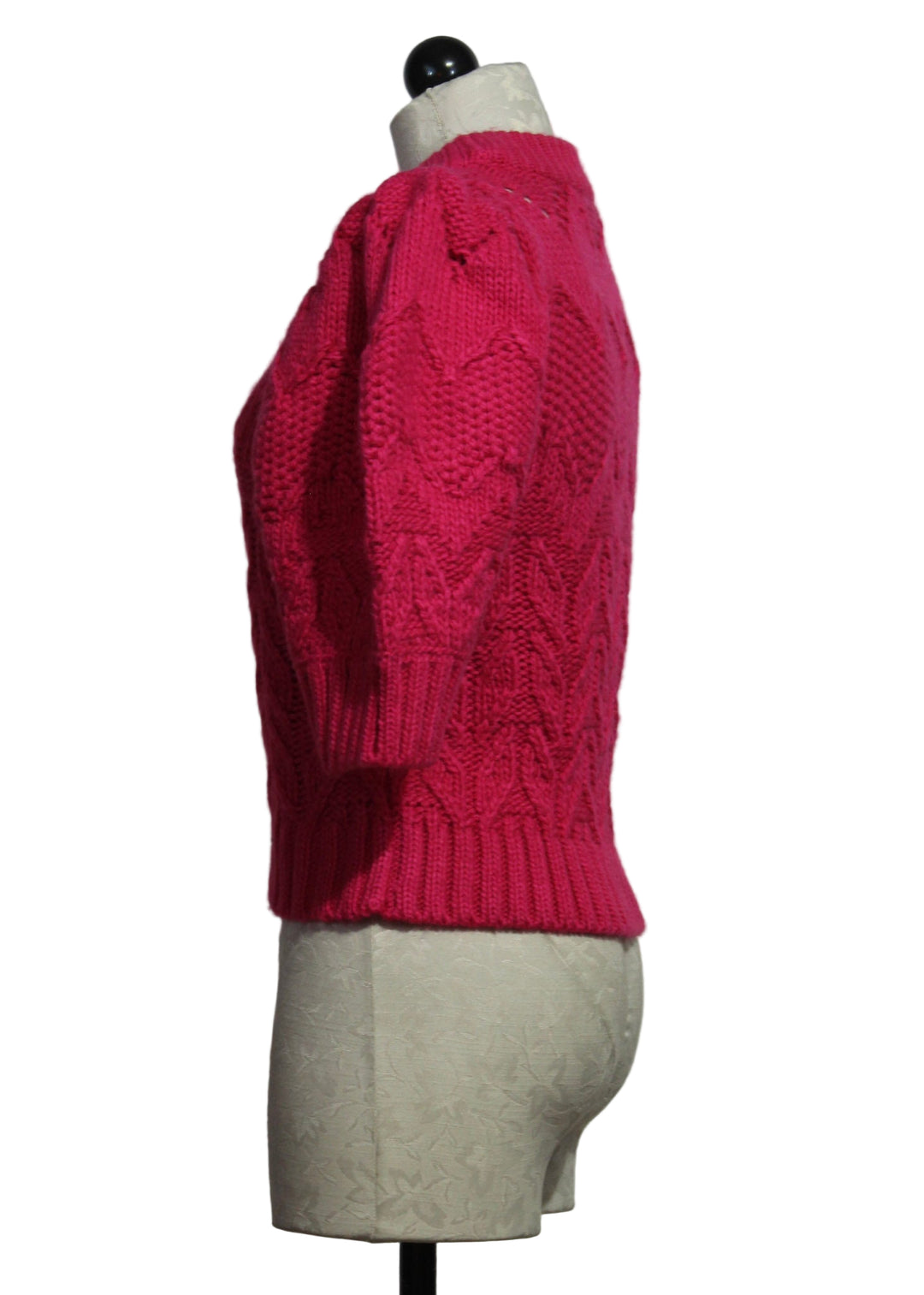 side view of the Party Pink Vayda Knit Sweater Top by Marie Oliver