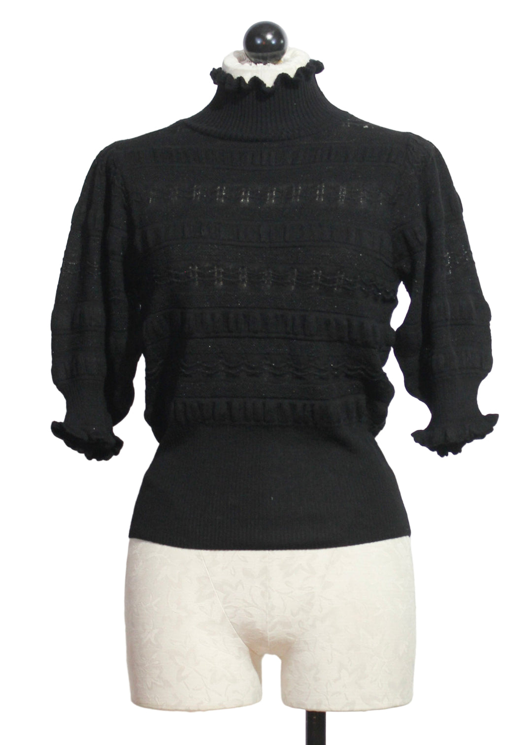Black Short Sleeve Orna Top by Marie Oliver