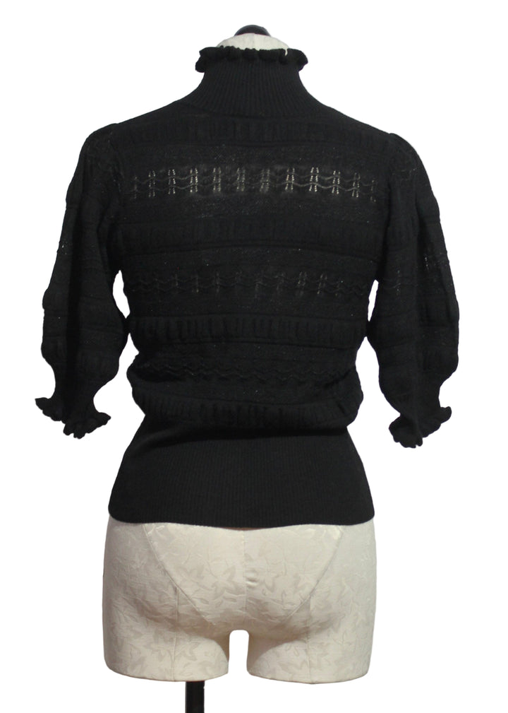 Back view of the Black Short Sleeve Orna Top by Marie Oliver