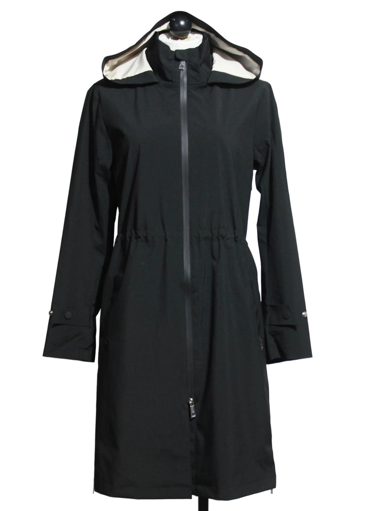 Black Waterproof Hooded Raincoat by Nikki Jones 