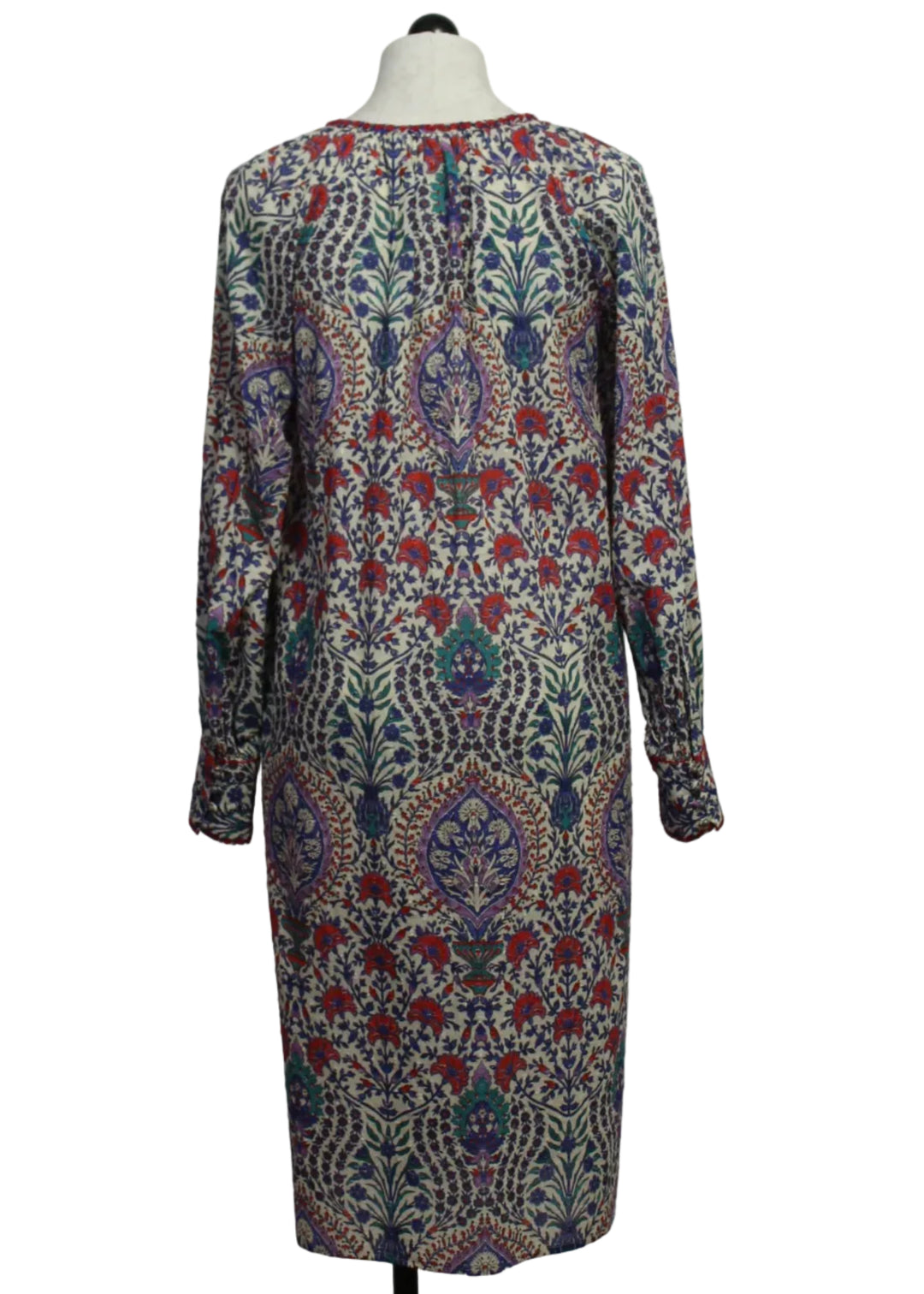 back view of The long sleeve cotton floral Riffy Dress by MKT Studio