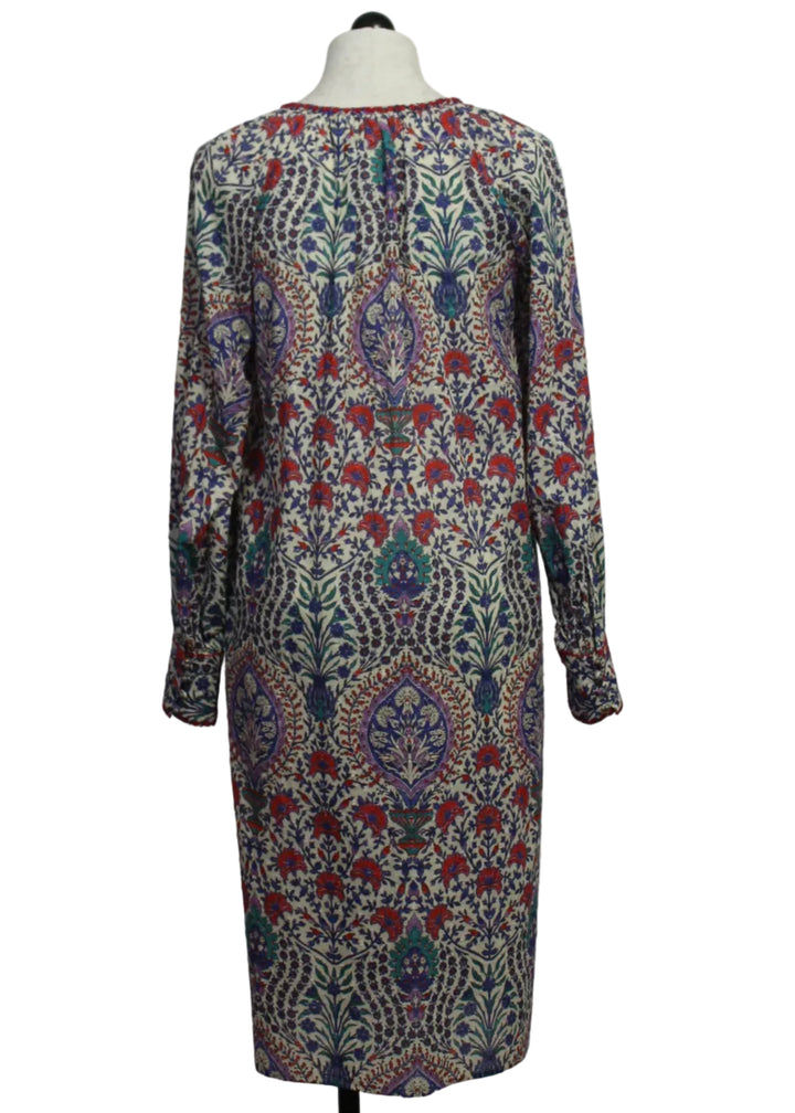 back view of The long sleeve cotton floral Riffy Dress by MKT Studio