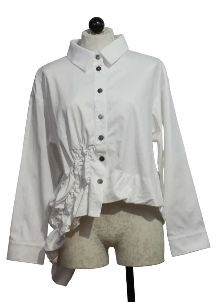 The White Puckered Shirt Jacket by Moyuru