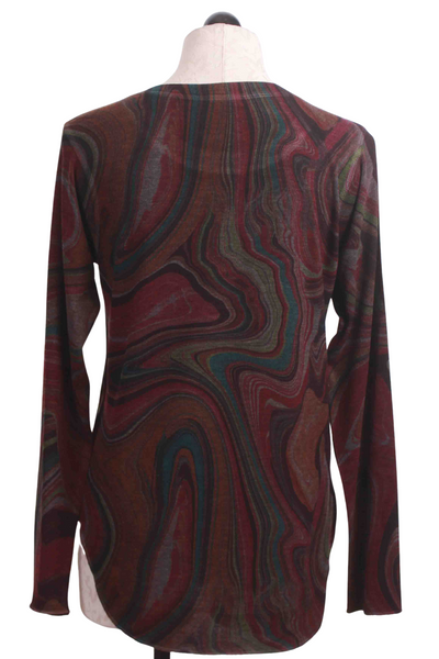back view of Multicolored Swirl Print Top by Nally and Millie