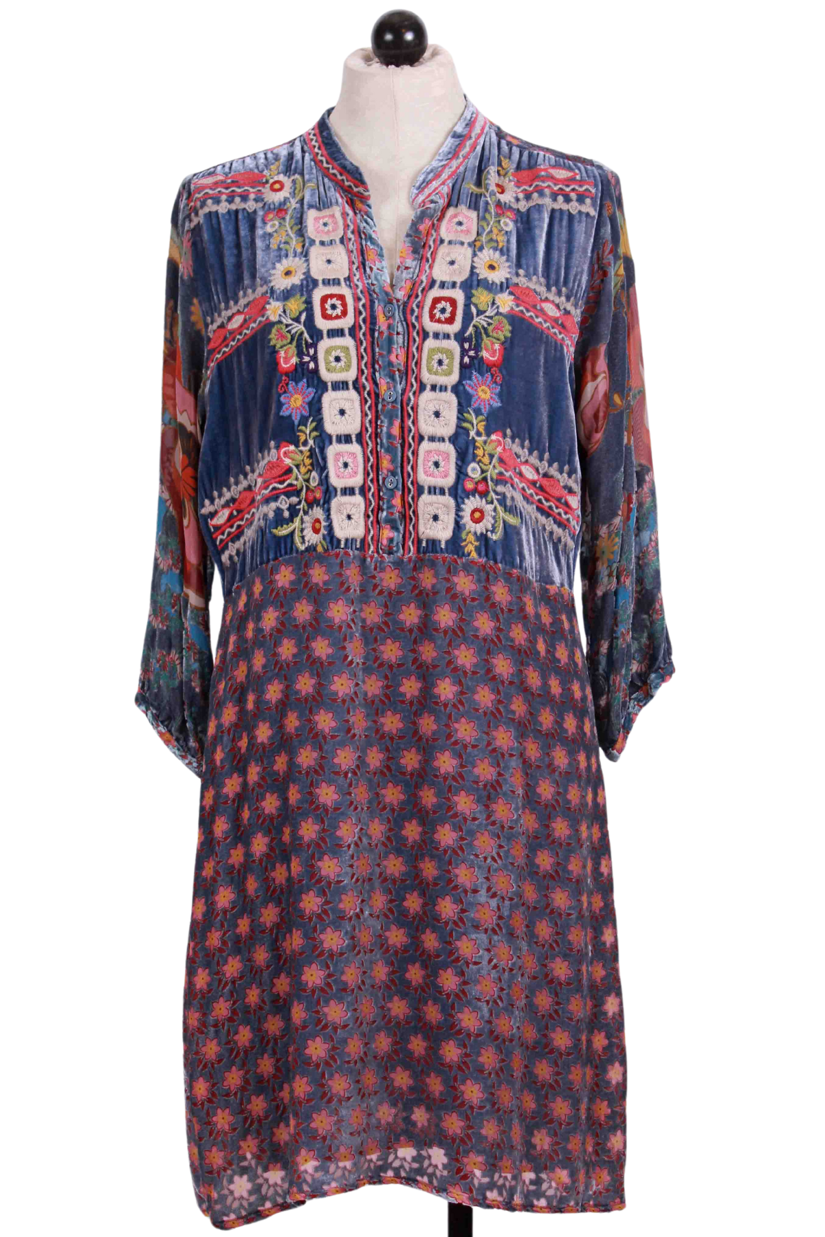 Multi-colored Vember Burnout Gweneth Dress by Johnny Was