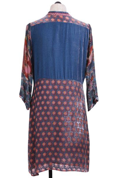 back view of Multi-colored Vember Burnout Gweneth Dress by Johnny Was