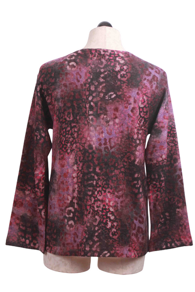 back view of Mauve Combo colored Long Sleeve Leopard Print Top by Nally and Millie