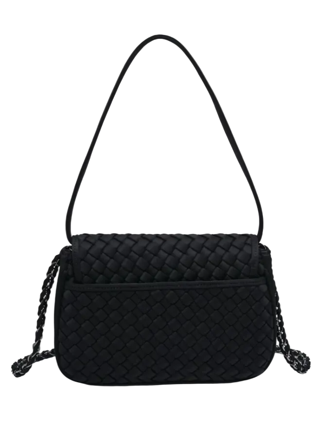 back view of the Black Astra Shoulder Bag by Sol and Selene