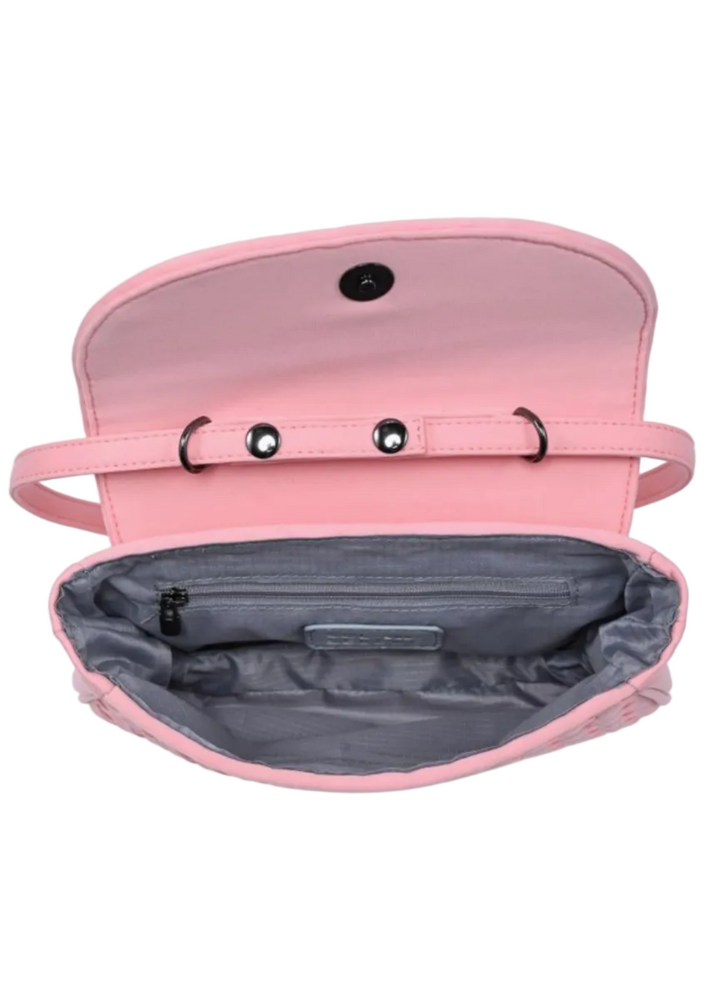 inside view of Blush Colored Astra Shoulder Bag by Sol and Selene