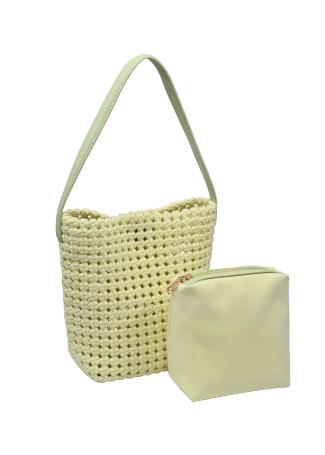 Gaia Shoulder Bag by Sol and Selene in Butter with interior removable pouch