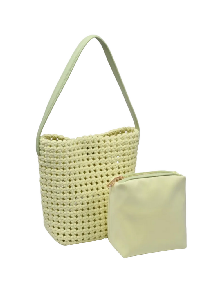 Gaia Shoulder Bag by Sol and Selene in Butter with interior removable pouch