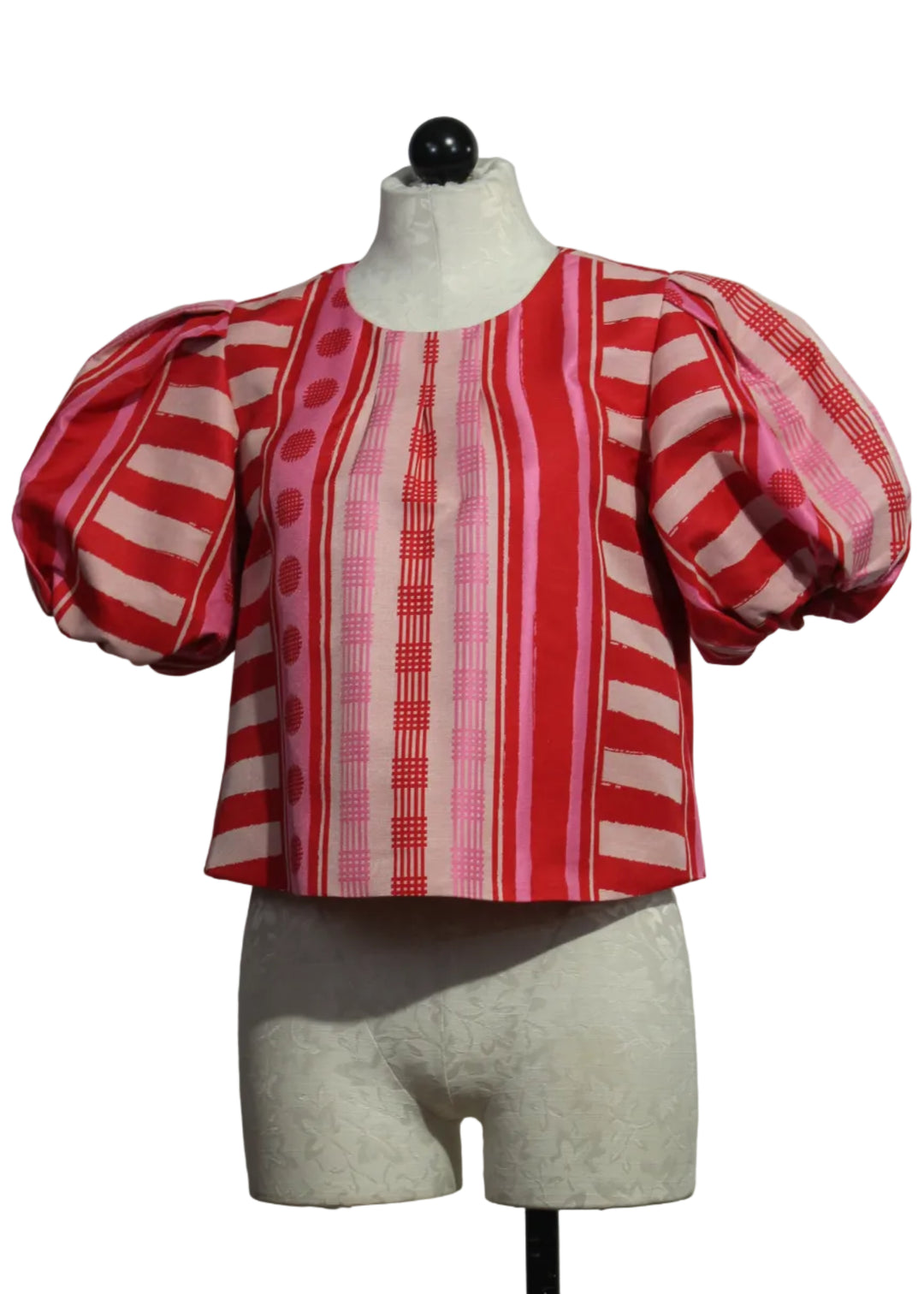 Striped Jacquard Peach Jubilee Jane Top by Emily McCarthy 