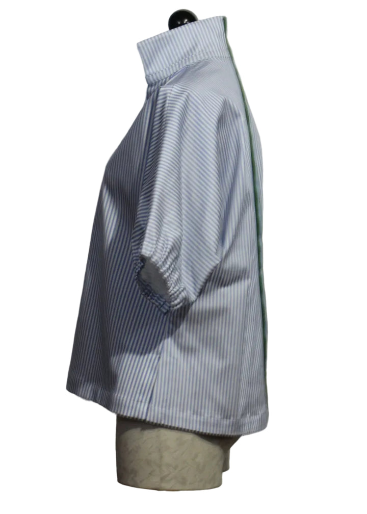 side view of Grapemist Stripe Poppy Top-Emily McCarthy