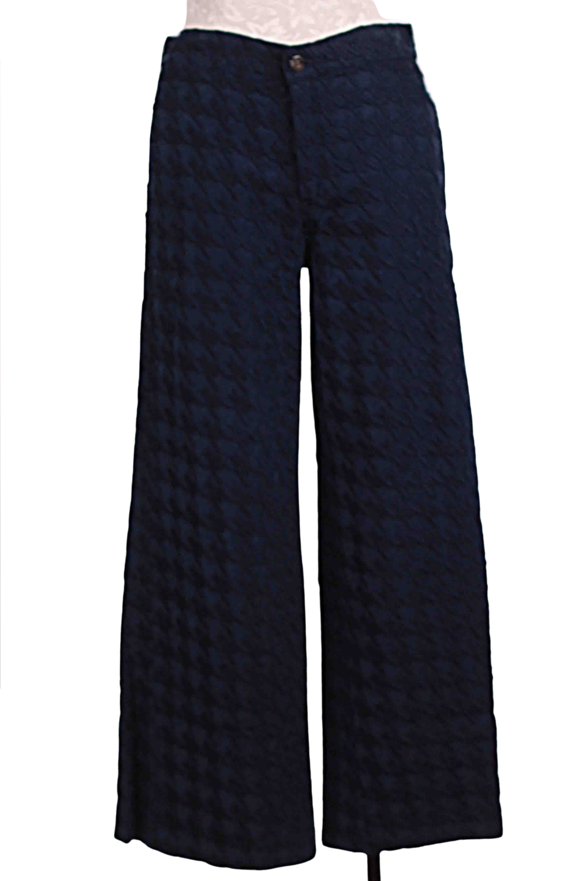 Blue Night Embroidered Hero Houndstooth Pant by Johnny Was